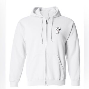 Men's Snoopy Zipper Hoodie - White